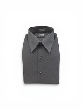 FORMAL SHIRTS REGULAR FIT BLACK MICROFIBER DRESS SHIRT OR TUXEDO SHIRT. BOB.